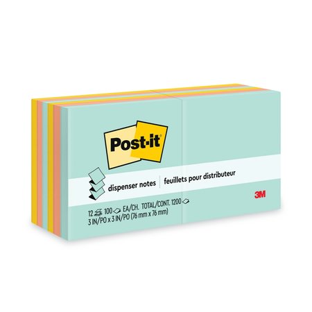 POST-IT Note, 3"x3", 100Sheets, Pastel, PK12 R33012AP